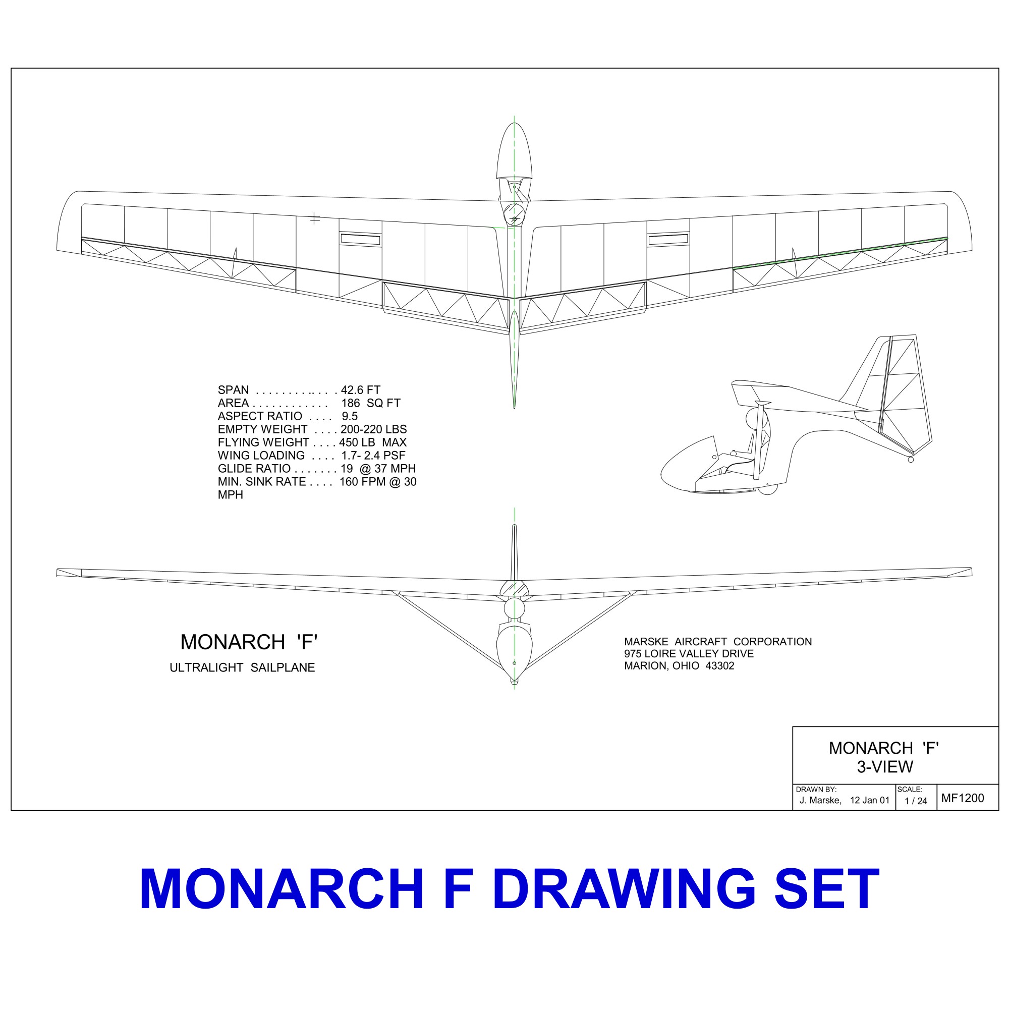 Monarch F Drawing Set - Complete PDF Bundle
