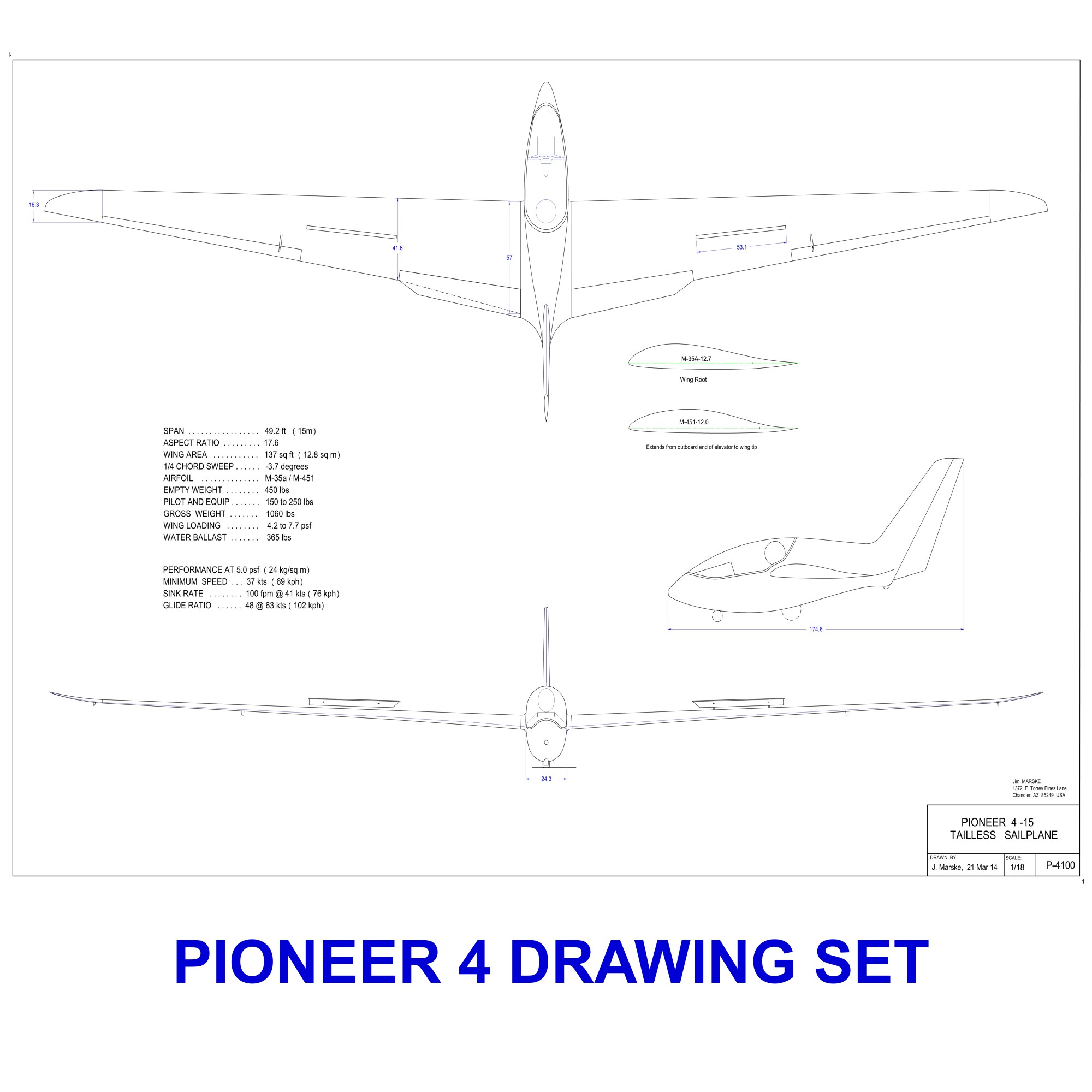 Pioneer 4-15m Drawing Set - Complete PDF Bundle